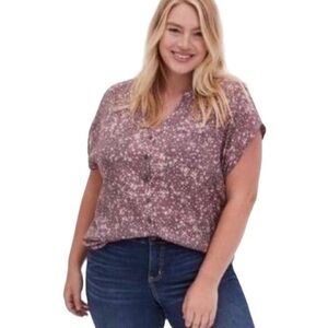 TORRID women’s purple floral domain blouse 3X
